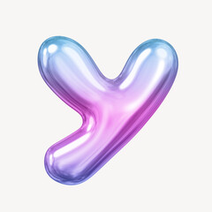 y letter, pink 3D gradient balloon English alphabet