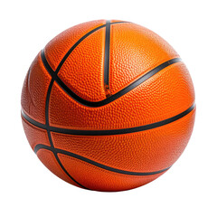 Fototapeta premium Orange basketball with black lines, isolated against a dark background