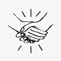Handshake doodle, business agreement doodle