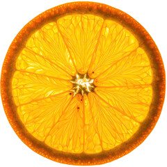 Translucent orange slice showing vibrant citrus fruit details
