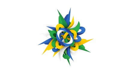 Vibrant and dynamic design in the colors of the Brazilian flag, creating a unique and visually appealing graphic