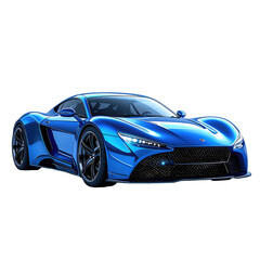 Naklejka premium Sleek, blue sports car with stylish lines and dark wheels. Automotive art