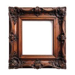 Ornate dark wood carved frame with blank space