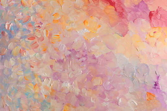 Art oil, acrylic smear blot canvas painting wall. Abstract texture neon, pastel color stain brush stroke texture background.