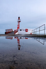 Looe pier looking out to sea Cornwall UK