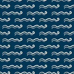Fototapeta premium Cute wavy lines background seamless pattern design