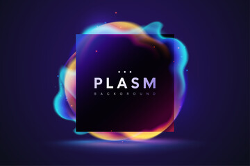 Square black text box surrounded by colored flames with fluid light effects, smooth gradients, and luminous particles. Ideal for digital art, poster, banner and modern backgrounds. Vector illustration