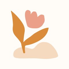 Cute shape clipart, abstract brown design