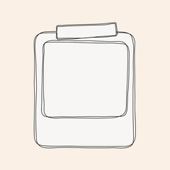 Doodle instant frame clipart, simple line art design