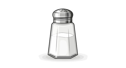 Creative Illustration of a Salt Shaker in Minimalistic Style for Food Presentation Ideas