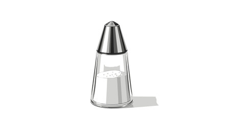 Captivating Close-Up of a Classic Glass Salt Shaker on a Kitchen Countertop, Food Photography, Modern Culinary Environment