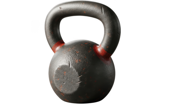 Powerful gym kettlebell for intense strength training workouts and fitness transparent background