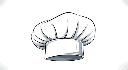 Chef Hat Illustration, Kitchen, Graphic Design, Creative Environment, Digital Art, Minimalist Viewpoint, Food Concept