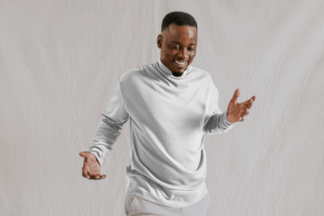 PNG long sleeve mockup transparent, men's autumn apparel fashion design