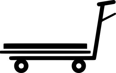 dolly flatbed glyph flat vector icon
