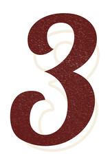 Red number 3 sign symbol icon transparent background png