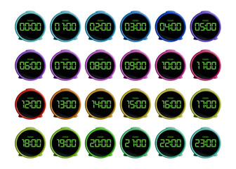 digital alarm clocks full day collection