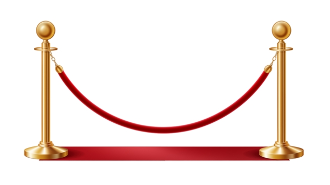Elegant red carpet with golden stanchions, perfect for vip events, premieres, and exclusive celebrations, creating a luxurious atmosphere