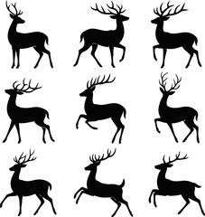 Minimalist Reindeer silhouette collection
