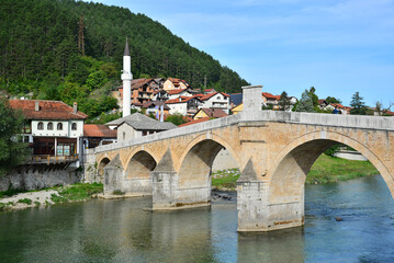 The historic Stone Bridge in Konjic, Bosnia and Herzegovina, was built in 1685 during the Ottoman period. It is the city's most important historical