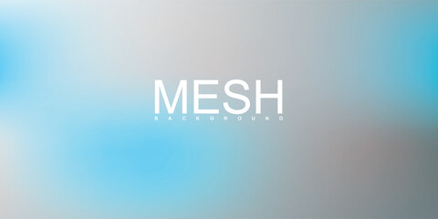 White MESH Text Overlay on Soft Blue and Gray Gradient Background.