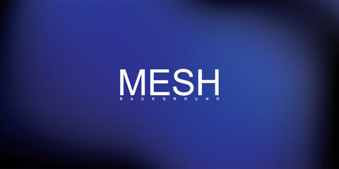 White MESH typography with decorative dots on a dark blue abstract mesh gradient background.