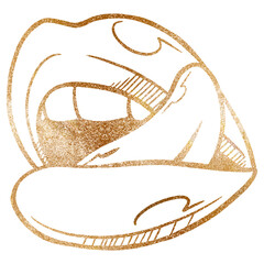 Glittery pop art lips sticker design element