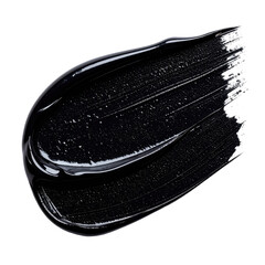 Glossy black textured smear, smooth application, rich color