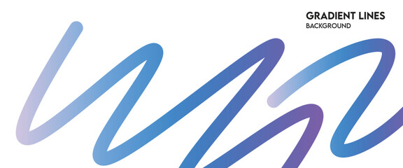 Purple Blue Gradient Waves – Abstract Flowing Lines on White Background