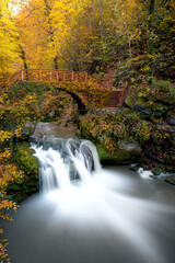 Discovering nature's beauty at a peaceful waterfall in Luxembourg during autumn