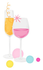 Party alcoholic drinks png sticker, celebration graphic, transparent background