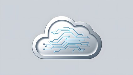 Generative AI image of cloud computing and digital data transfer with computing networked across cities country and globe with virtualization approach