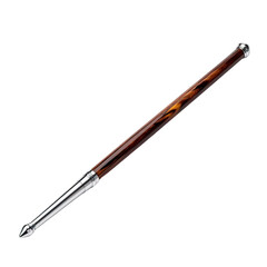 Ornate brown and silver pointer stick on a black background