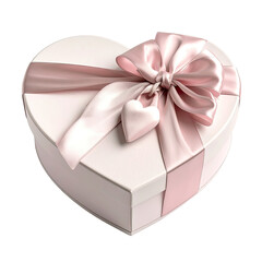 Pink heart-shaped box with ribbon bow, perfect for a romantic gift