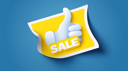 vector illustration advertising sale banner template design best buy corner sticker with thumbs up.