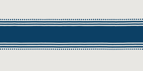 A close up of a blue and white striped pattern with dots and lines in a symmetrical arrangement