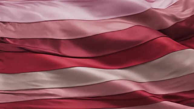Abstract flowing fabric in shades of red and pink creating a wavy texture.