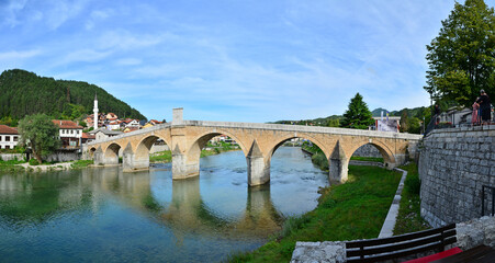 The historic Stone Bridge in Konjic, Bosnia and Herzegovina, was built in 1685 during the Ottoman period. It is the city's most important historical