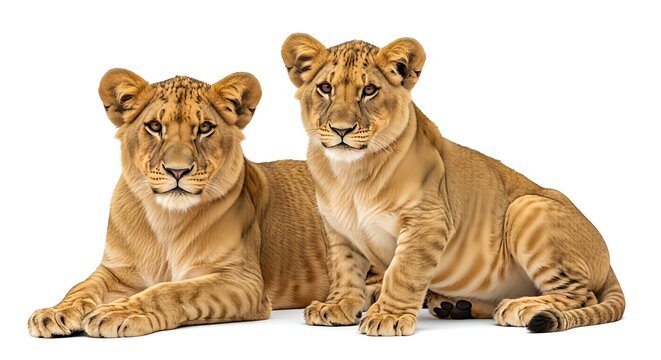 two lion cubs playing