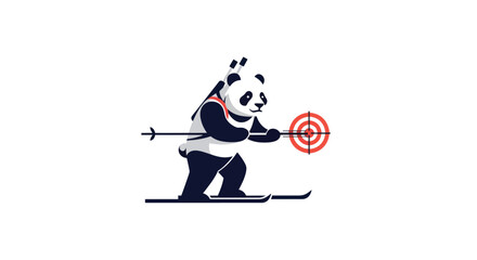 Panda biathlete
