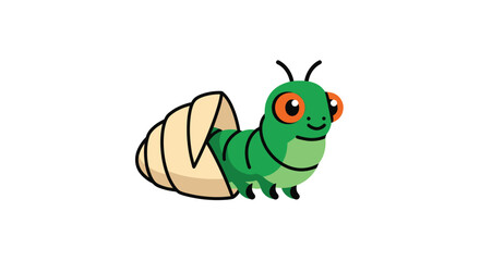 Cartoon caterpillar w/ cocoon