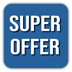 bold blue vector badge with super offer text for retail promotions, ecommerce sales, and discount marketing campaigns.