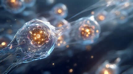 Naklejka premium Biotech Nanobot Cell with Advanced Microstructure