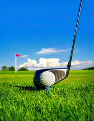 campo da golf palla e mazza, primo piano