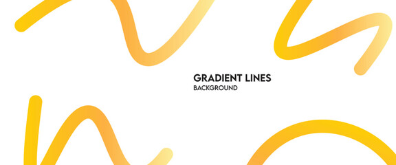Yellow to Orange Gradient Waves – Abstract Flowing Lines on White Background