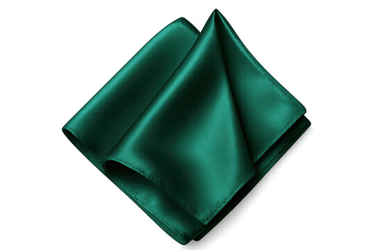 Green silk satin pocket square for formal wear