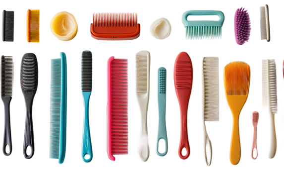 Vibrant assortment of grooming accessories including combs wax and trimmers highlighting style and self care