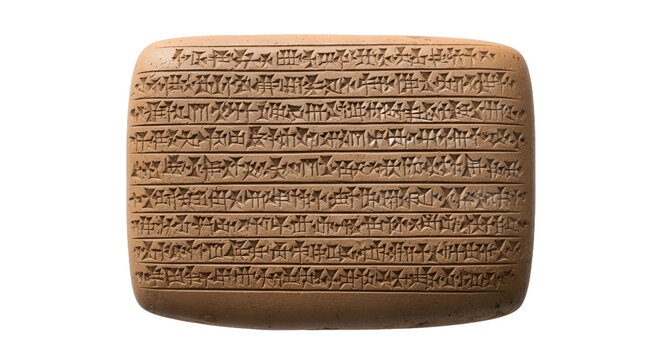 Clay tablet contains ancient cuneiform inscriptions etched into a rectangular historical document.
