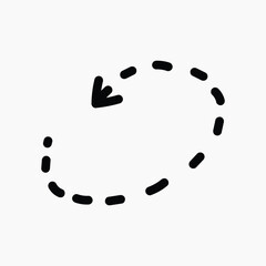 Curved dashed arrow illustration vector