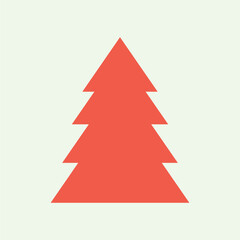 Fototapeta premium Red tree geometric flat illustration vector